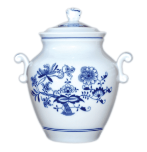 Cibulák – Dóza na masť 1,2 l „sadleňák“ – originál cibuľový porcelán 1. akosť