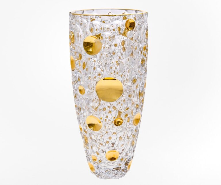 Krištáľová váza Lisa vase zlatá 35 cm
