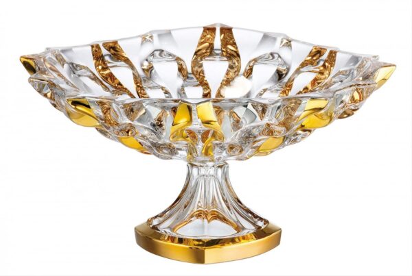 Kristalna posuda na nozi Samboa gold 35 cm