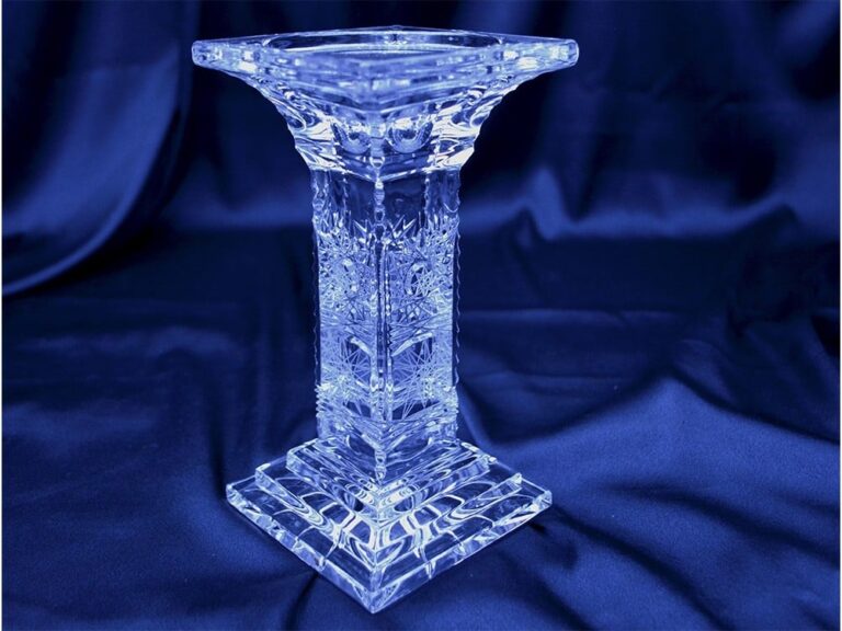 Krištálový brúsený svietnik 18 cm